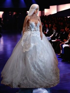 TRINITY White/Silver Crystal Lace Wedding Gown Set